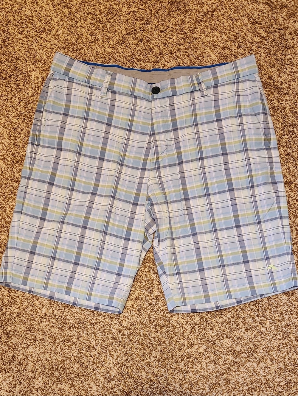 Tommy Bahama Men`s Nylon Blend Plaid Shorts - Size 34